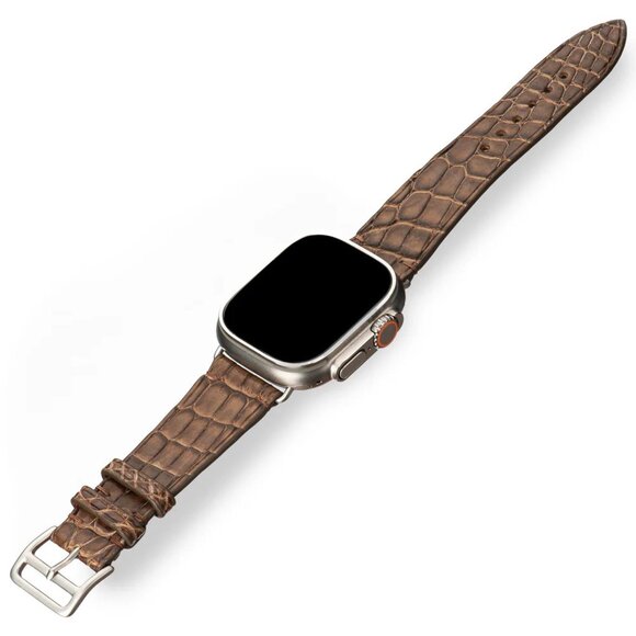 Premium Alligator Leather Band for Apple Watch - Russet Color main image 3